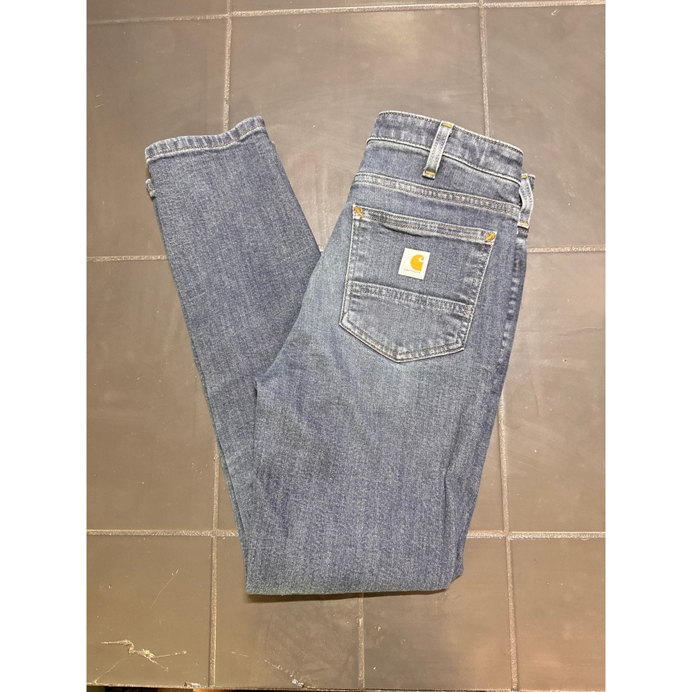 Carhartt‎ Women Slim Fit Jeans Blue Denim Medium Wash 104976-H82 Size 6 Regular